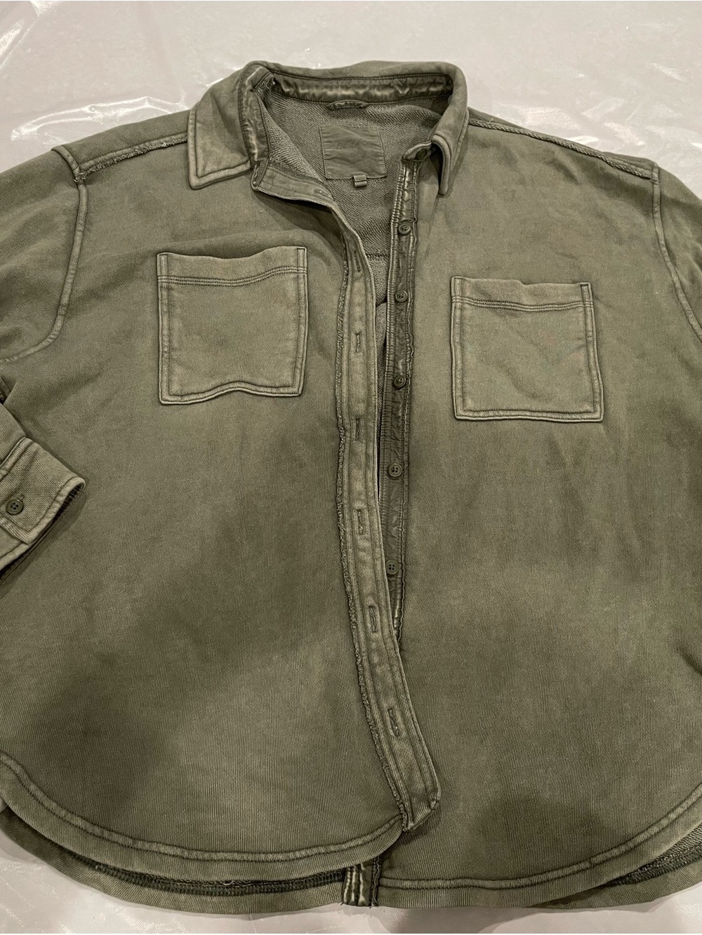 aerie Olive Green Button-Front Shirt